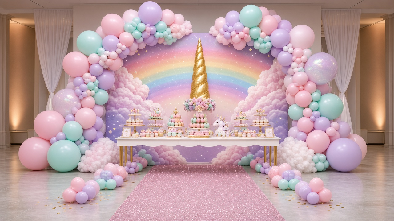 Unicorn doğum günü organizasyonu